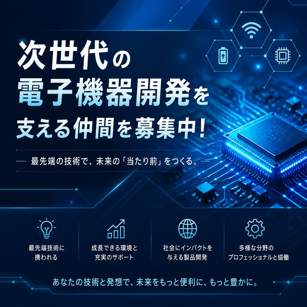 次世代の電子機器開発を支える仲間を募集中！