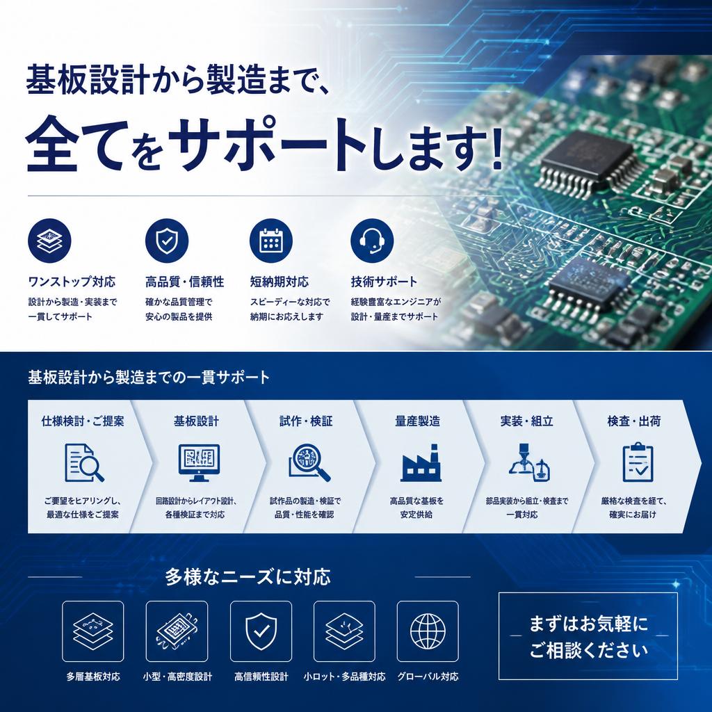 基板設計から製造まで、全てをサポートします！