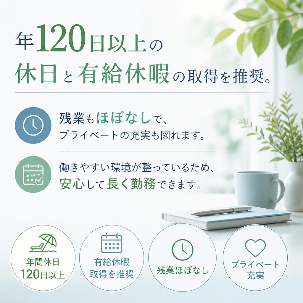 充実した福利厚生と働きやすい環境