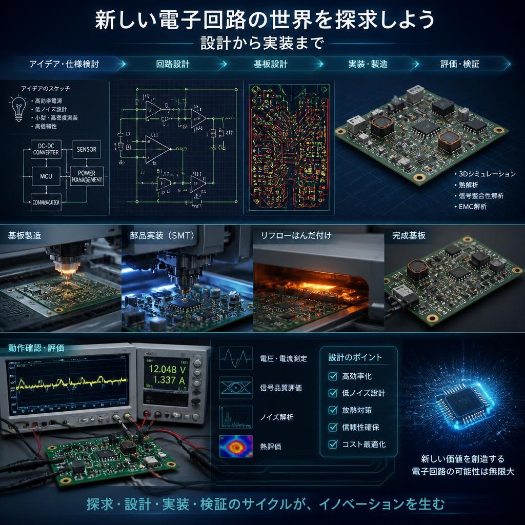 新しい電子回路の世界を探求しよう、設計から実装まで