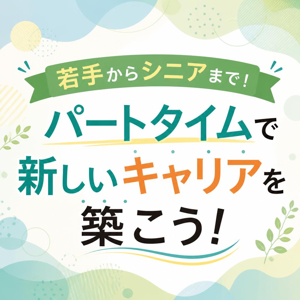 若手からシニアまで！パートタイムで新しいキャリアを築こう！