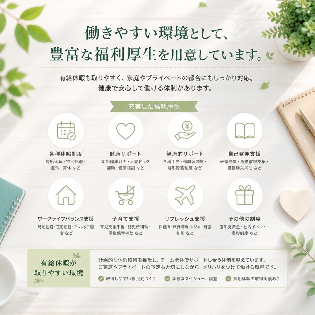 充実した福利厚生制度