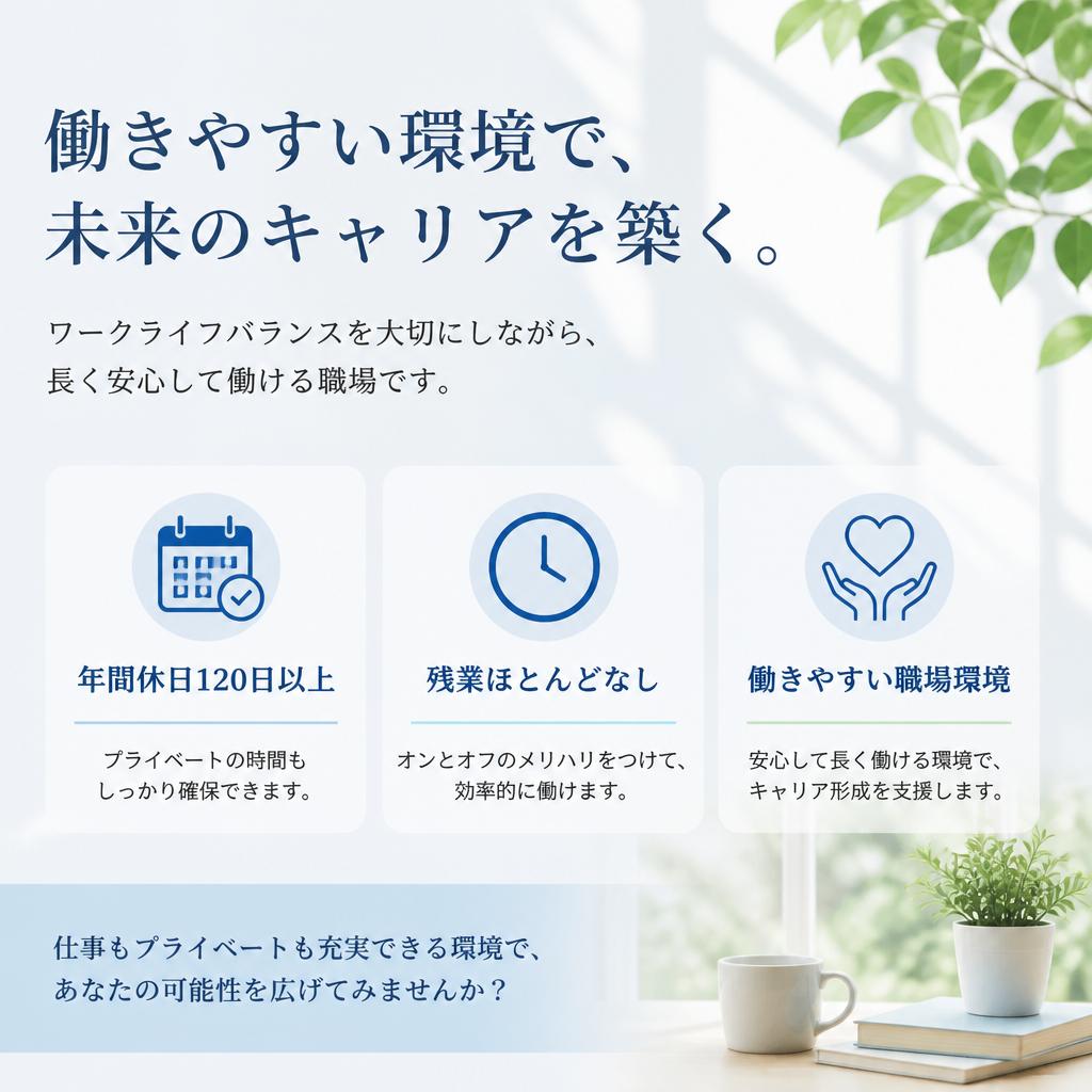 働きやすい環境と充実の待遇