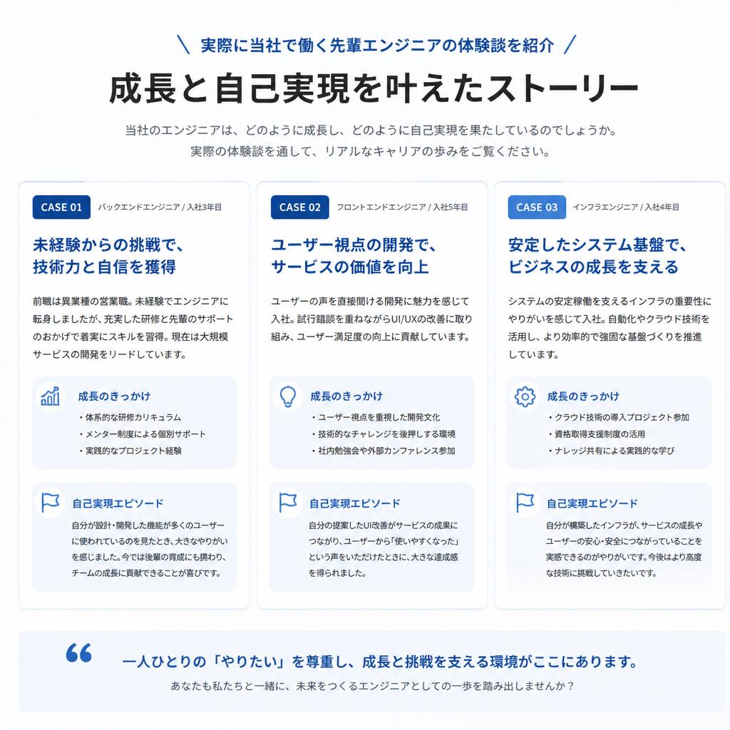 先輩エンジニアの声