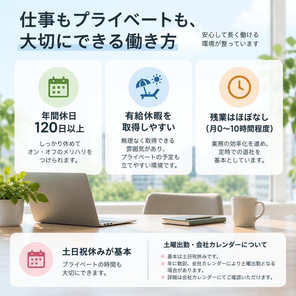 夢中になれる仕事を、無理なく長く。働きやすさも大切に