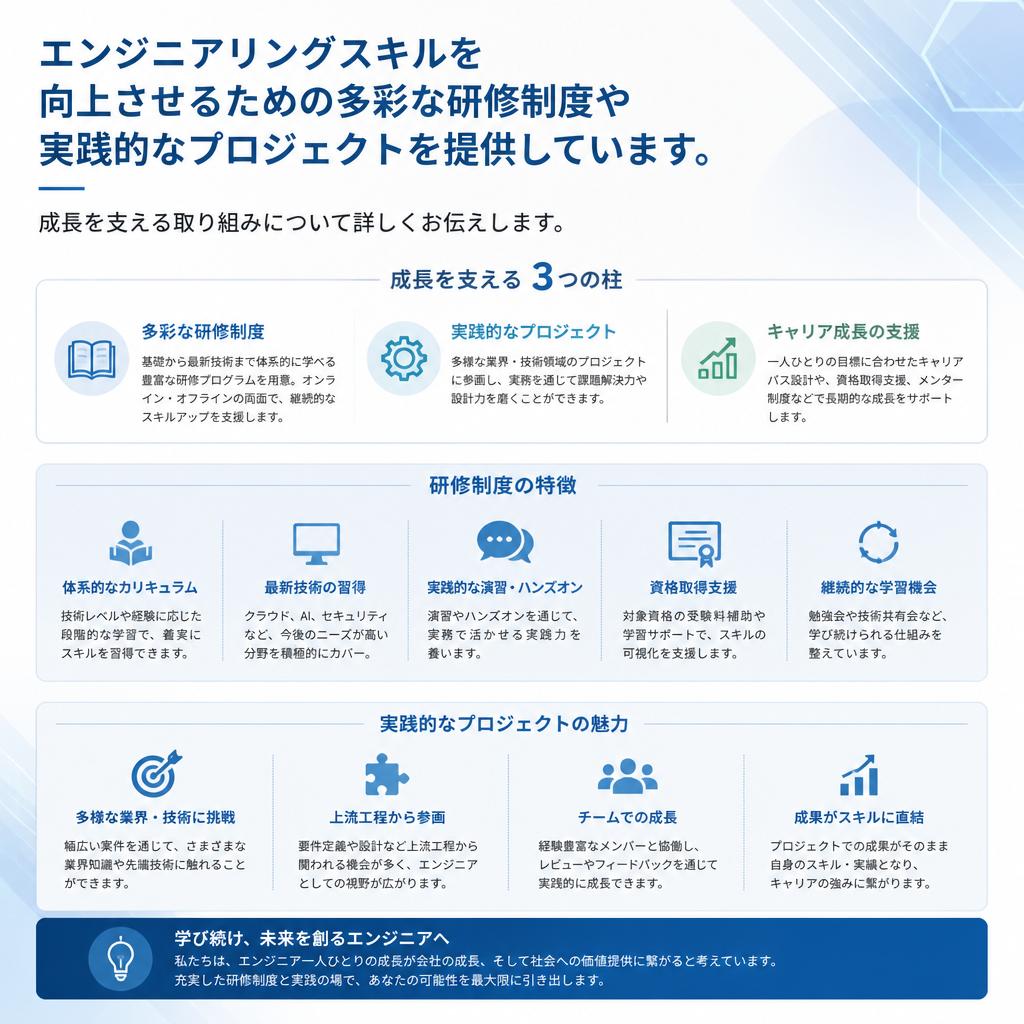 技能向上をサポートする体制