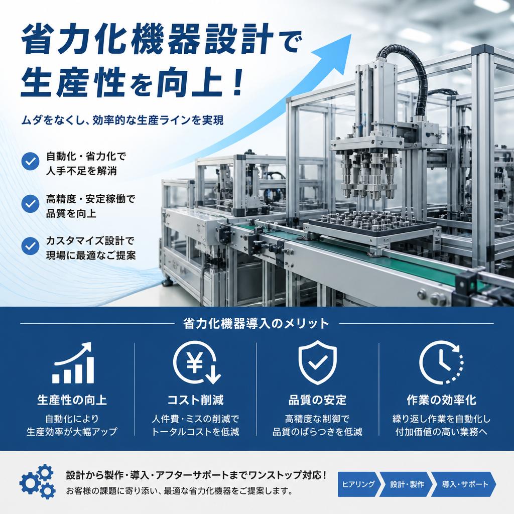 省力化機器設計で生産性を向上！