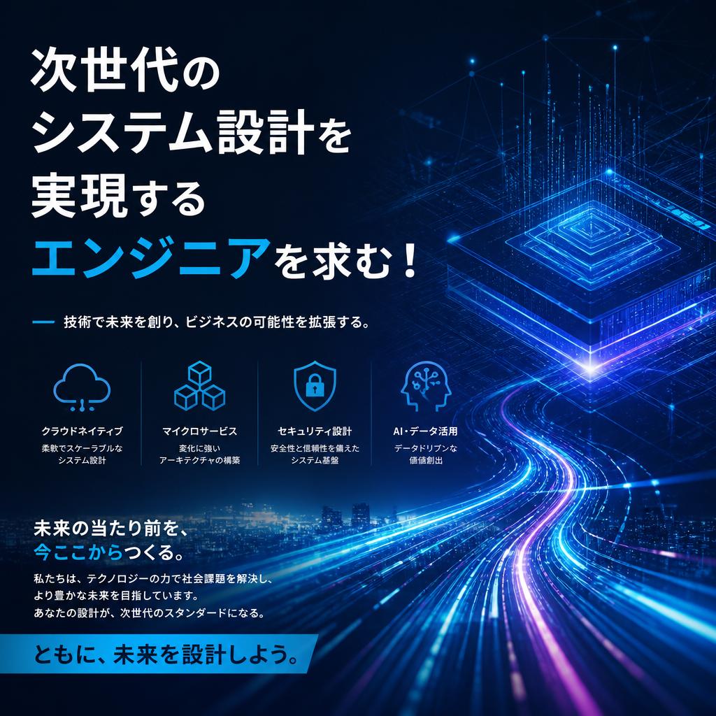 次世代のシステム設計を実現するエンジニアを求む！