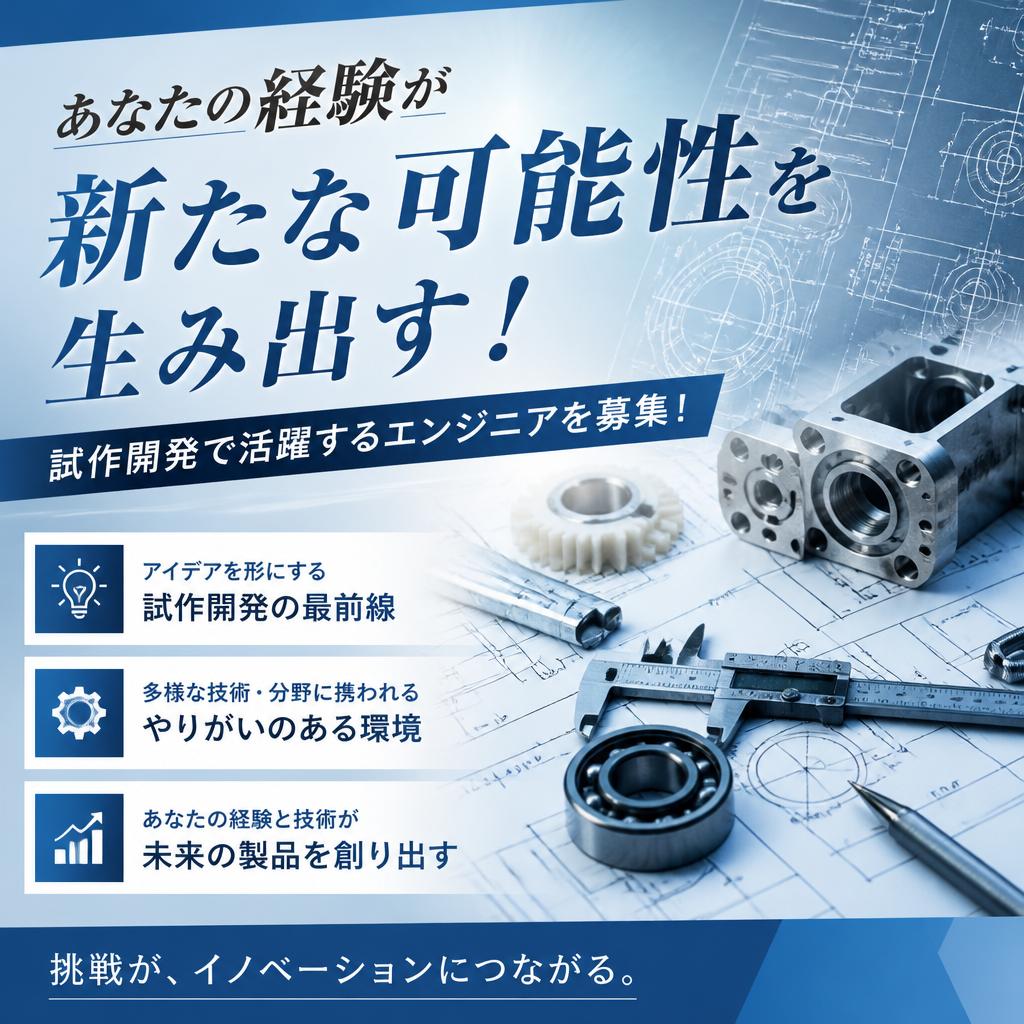 あなたの経験が新たな可能性を生み出す！試作開発で活躍するエンジニアを募集！